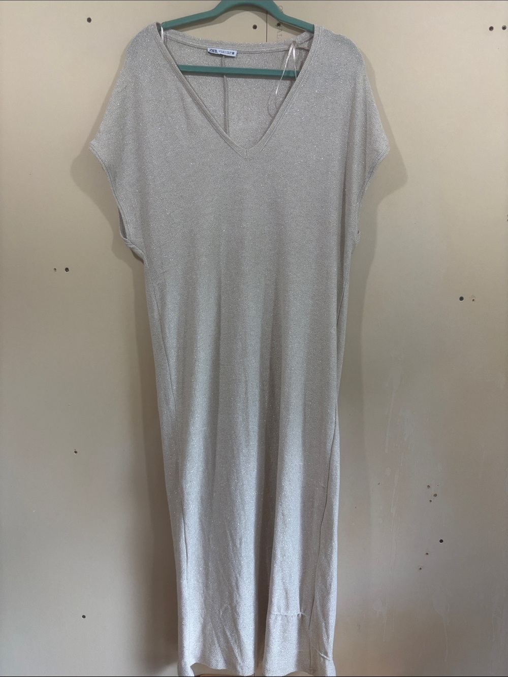 Zara Champagne Sparkle Cover Up Dress Size M
